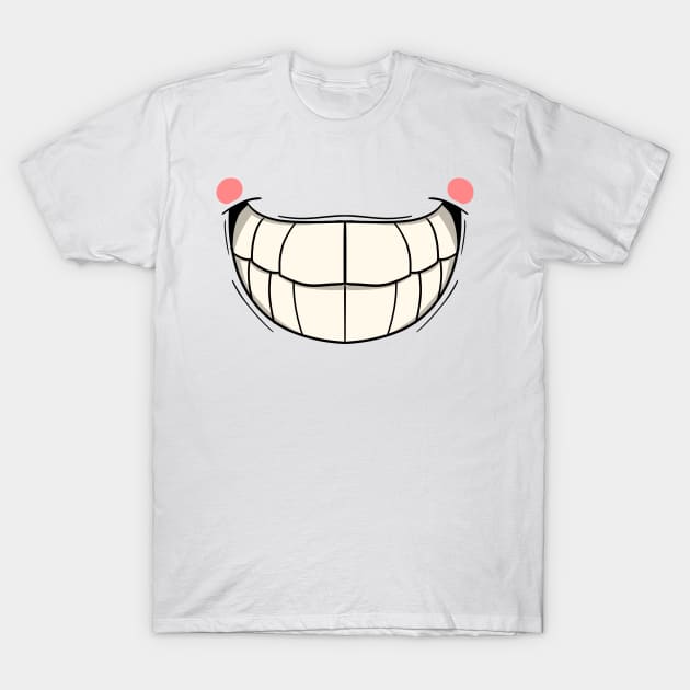 Super Wide Smile  - Face Mask T-Shirt by PorinArt